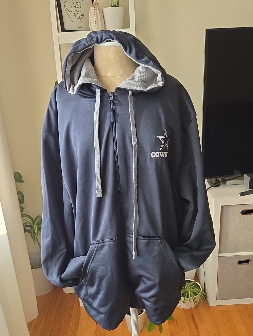 Dunbrooke Navy Zip-Up Hooded Sweatshirt with Cowboys Star